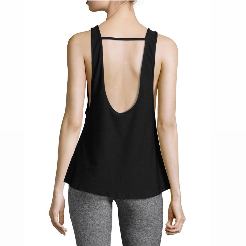 X by Gottex Black Open Back Modal Spandex Tank Top